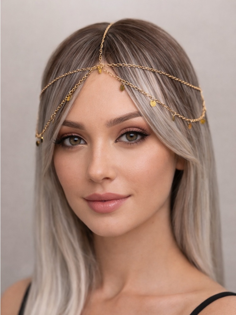 Gold Chain Headpiece Women Boho Head Chain Hair Jewelry Festival Headpiece
